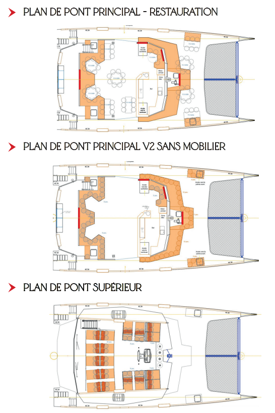 Location maxi catamaran Baila pour 100 personnes (146 max) à saint Raphael
